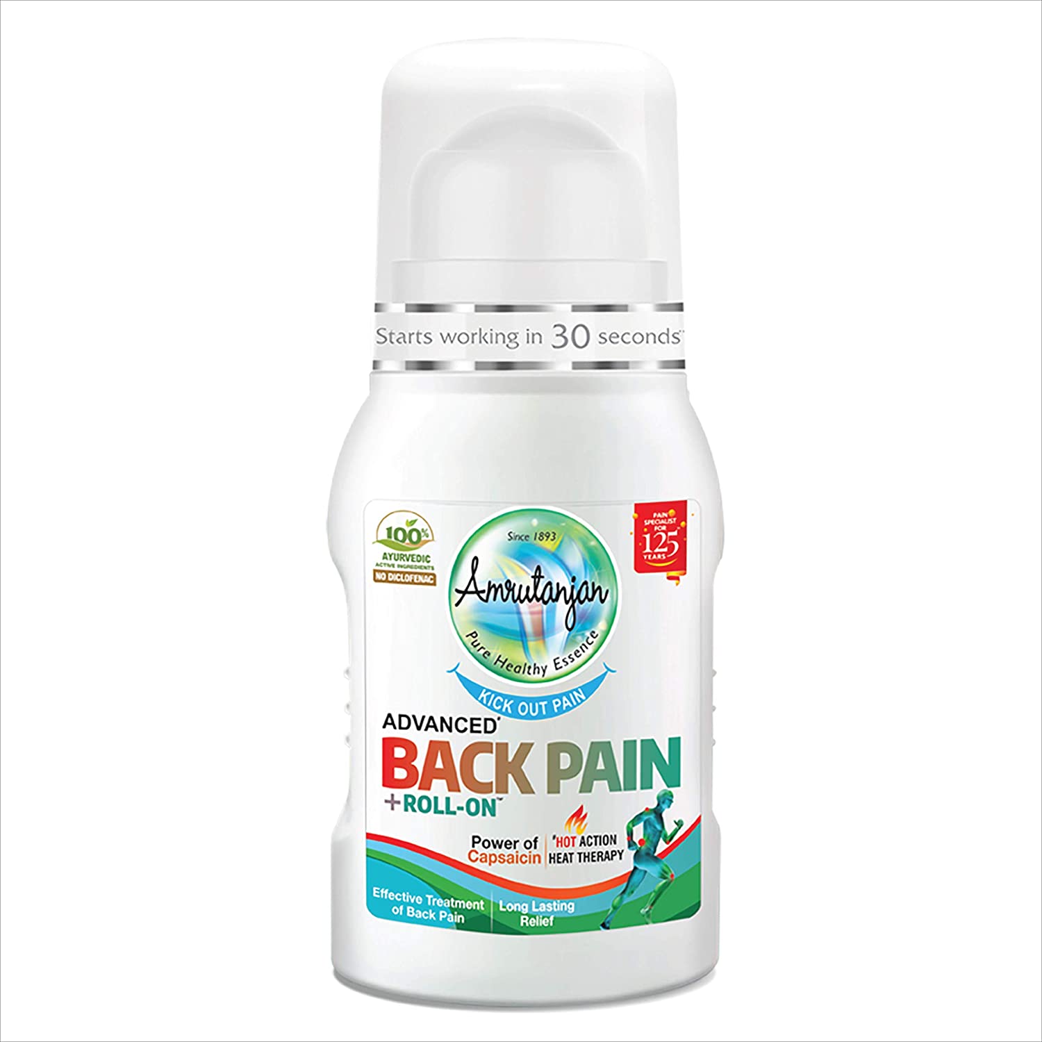 Amrutanjan Advanced Back Pain Roll On Balm