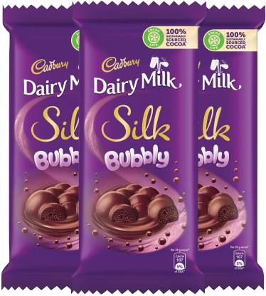 Cadbury Dairy Milk Silk Bubbly Chocolate Bars