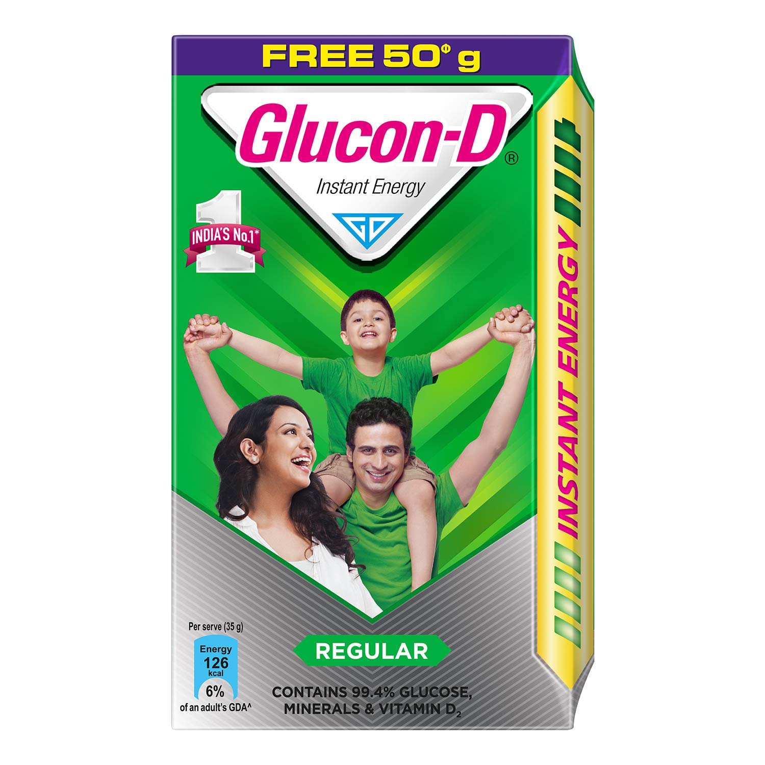 GLUCON-D Regular Energy DrinkÂ Â (50 g Extra in Pack)  Plain Flavored