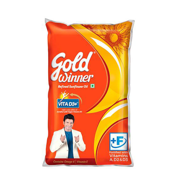 GOLD WINNER REFINDED SUNFLOWER OIL POUCH