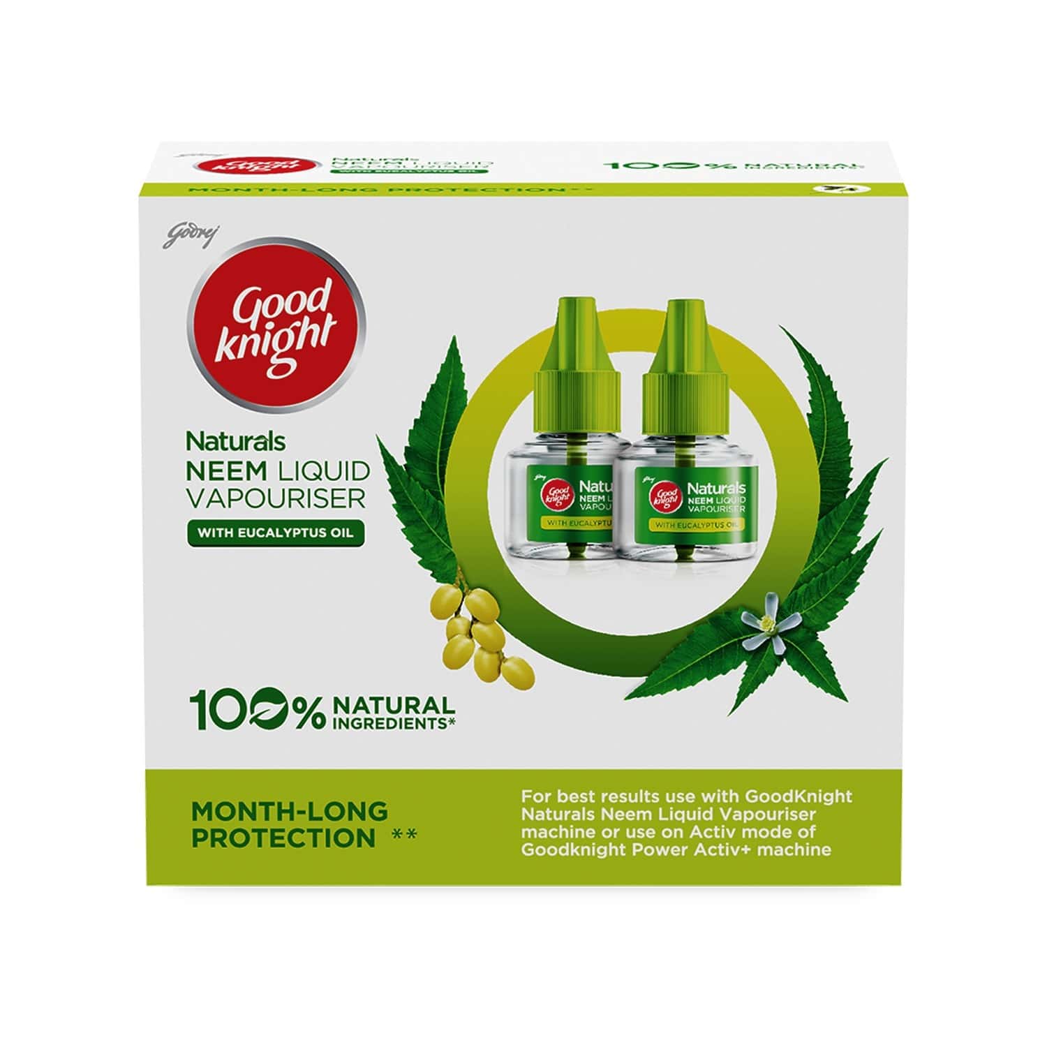Good Knight Naturals Pack of 2 Refill Mosquito Vaporiser RefillÂ 