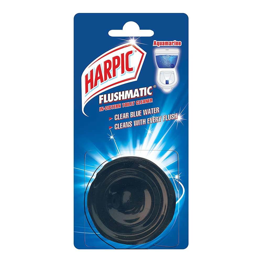 Harpic Flushmatic in-Cistern Toilet Cleaner Blocks, Aquamarine Aquamarine Block Toilet CleanerÂ Â (C