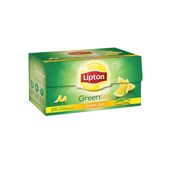 LIPTON ZEST LEMON GREEN TEA BAGS BOX