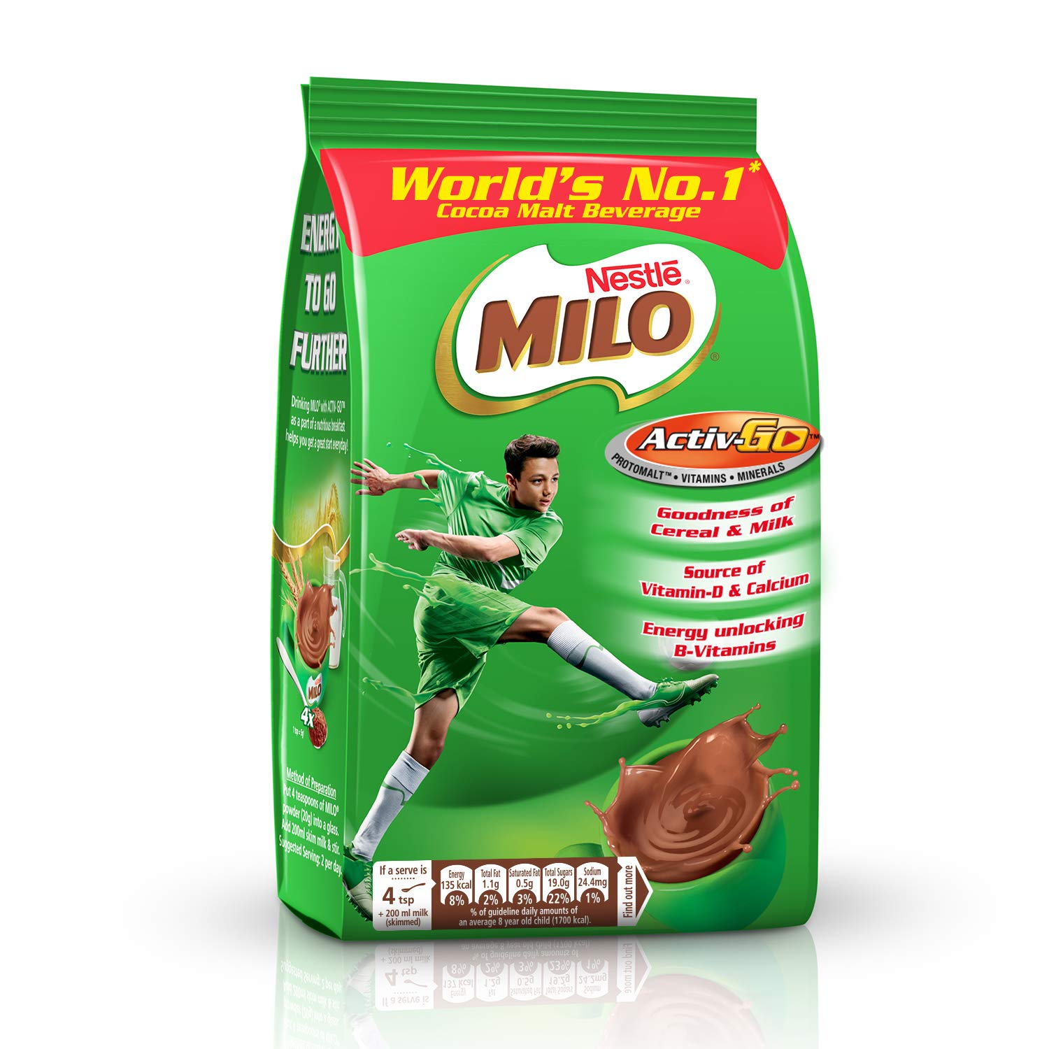 Nestle MILO Activ-Go Powder Pouch Nutrition DrinkÂ Â  Chocolate Flavored