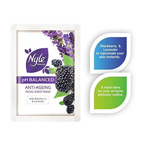 Nyle Anti-ageing Facial Sheet Mask WITH BLACKBERRY & LAVENDER