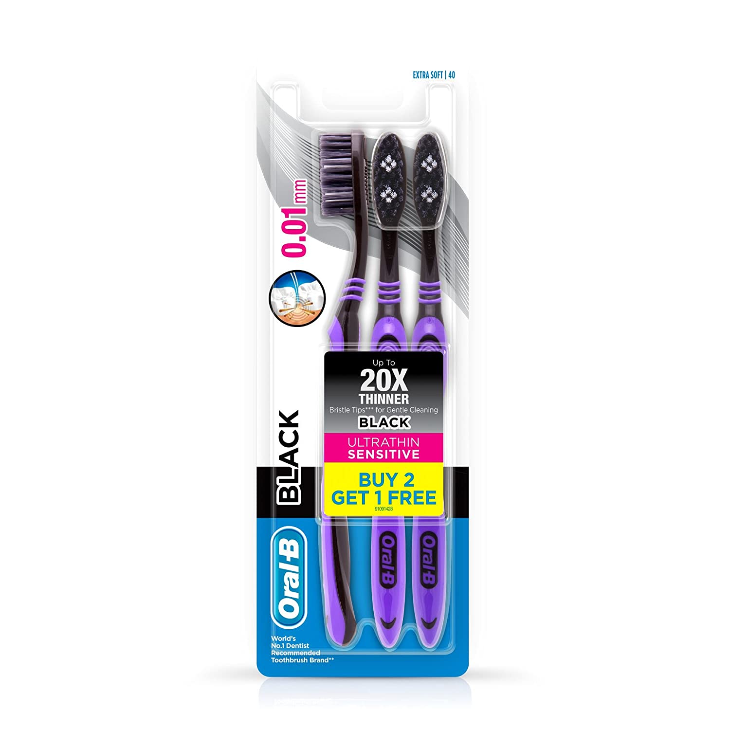 ORAL B ULTRATHIN SESSITIVE BLACK EXTRA SOFT