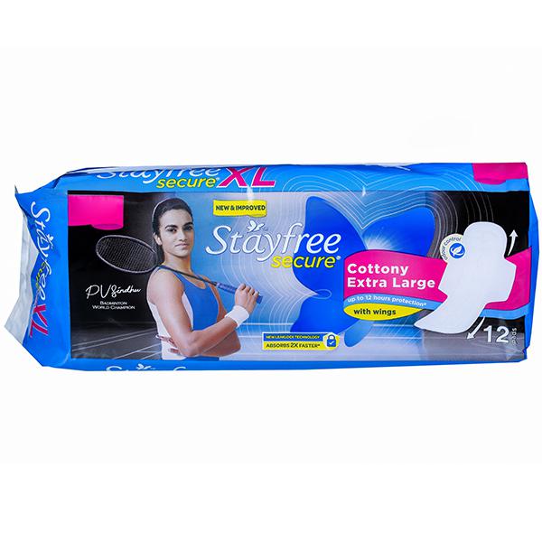 STAYFREE Secure Cottony XL Wings Sanitary Pad