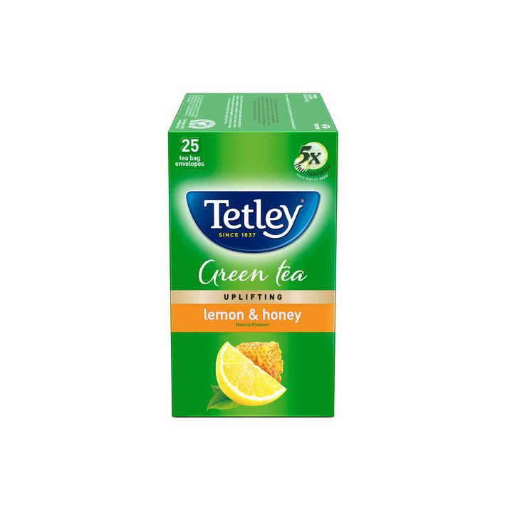 TETLEY LEMON & HONEY GREEN TEA BAGS BOX