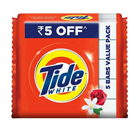 Tide Detergent Bar Soap, Value Pack 200 gms x 5 (Blue & White, 2kg + Cannister Free) Detergent BarÂ 